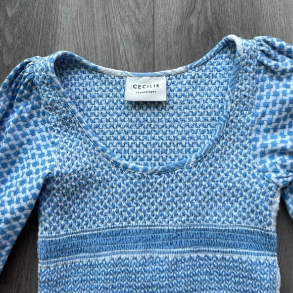 CECILIE COPENHAGEN - Amy Blouse in Blue and White - Picture 3 of 4